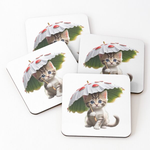 Item preview, Clipart of a cute cat under an umbrella.  designed and sold by Vegasstickers.