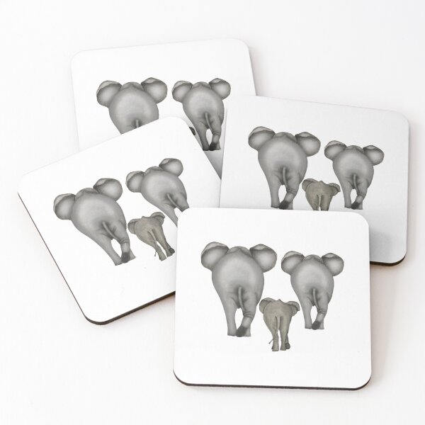 Item preview, Elephant Family Drawing designed and sold by ArtAndBliss.