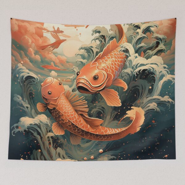 Item preview, Koi Fish and the Wave designed and sold by DavidLoblaw.