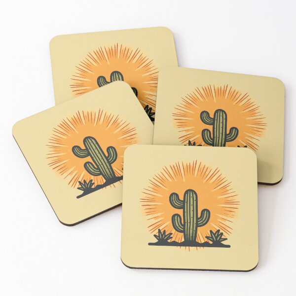 Item preview, Yellow Sunny Desert Dusk: Cacti Silhouettes Against Sunset -desert aesthetic, cactus pattern, sunset design, southwestern style designed and sold by 21 Tulips.