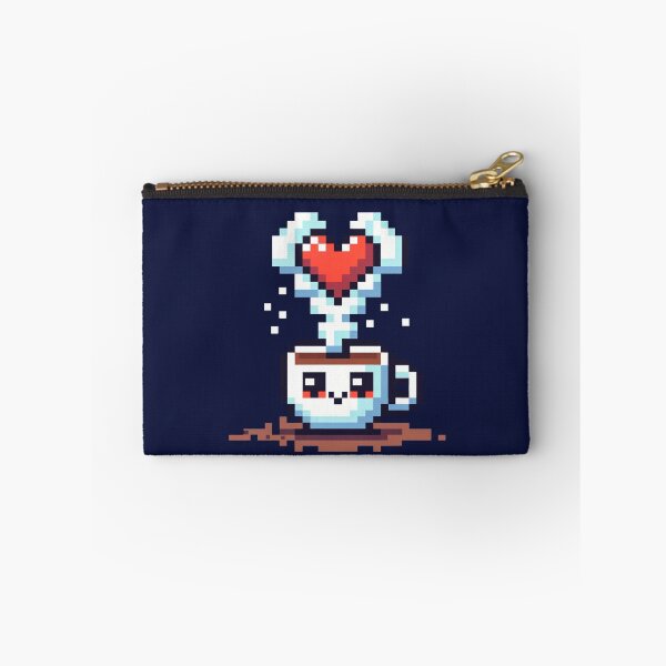Item preview, Pixelated Coffee Heartbeat - Retro 8-bit Coffee Character designed and sold by PixelPunkster.