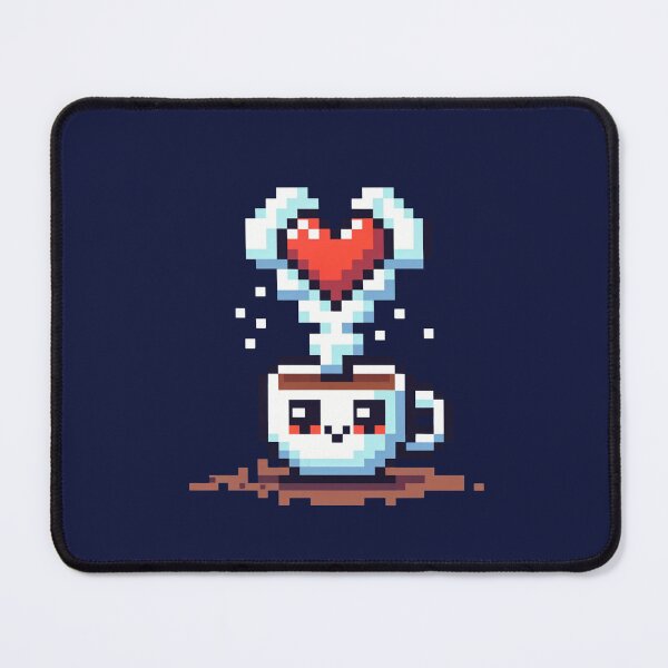 Item preview, Pixelated Coffee Heartbeat - Retro 8-bit Coffee Character designed and sold by PixelPunkster.
