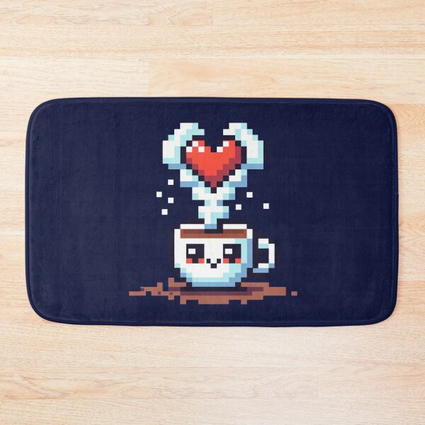 Item preview, Pixelated Coffee Heartbeat - Retro 8-bit Coffee Character designed and sold by PixelPunkster.