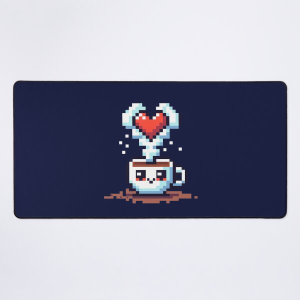 Item preview, Pixelated Coffee Heartbeat - Retro 8-bit Coffee Character designed and sold by PixelPunkster.