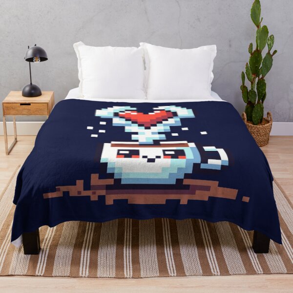 Item preview, Pixelated Coffee Heartbeat - Retro 8-bit Coffee Character designed and sold by PixelPunkster.