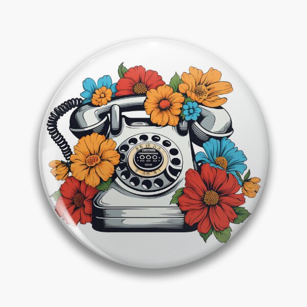 Item preview, Botanical Burst Vintage Retro Rotary Telephone designed and sold by meganohm.
