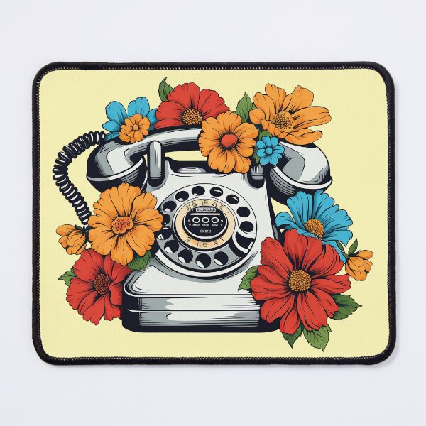 Item preview, Botanical Burst Vintage Retro Rotary Telephone designed and sold by meganohm.