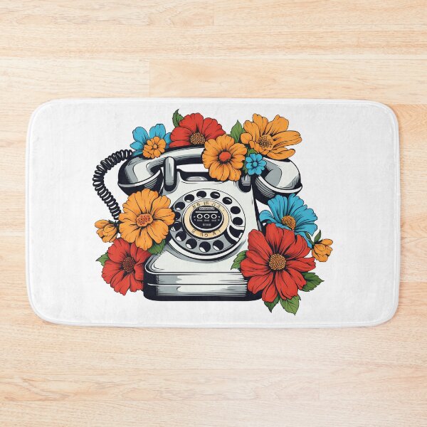 Item preview, Botanical Burst Vintage Retro Rotary Telephone designed and sold by meganohm.