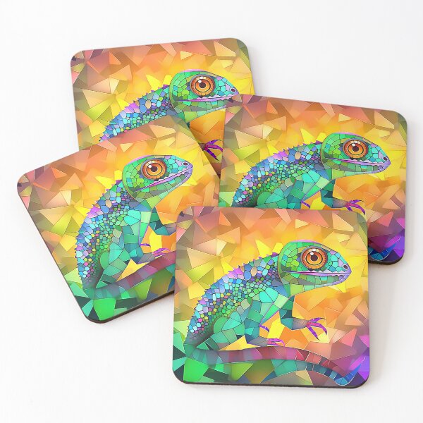 Item preview, Mosaic Camouflage: Chameleon's Colorful Tile Illusion designed and sold by PaintbrushPlace.