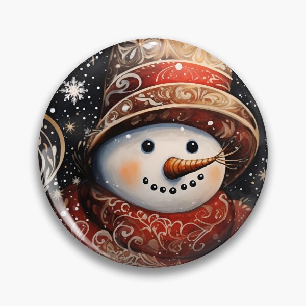 Item preview, Nostalgic snowman drawing with swirling snowflakes prin designed and sold by dcrc.