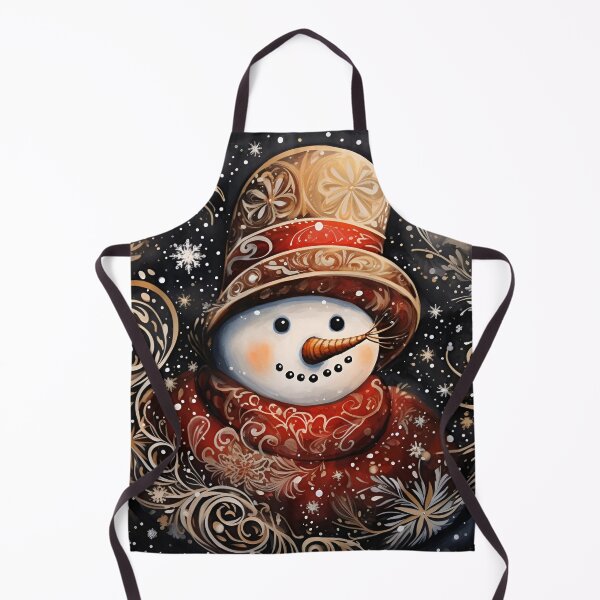 Item preview, Nostalgic snowman drawing with swirling snowflakes prin designed and sold by dcrc.