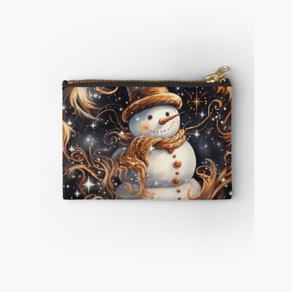 Item preview, Nostalgic snowman drawing with swirling snowflakes prin designed and sold by dcrc.