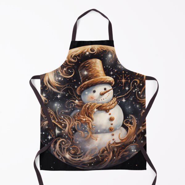 Item preview, Nostalgic snowman drawing with swirling snowflakes prin designed and sold by dcrc.