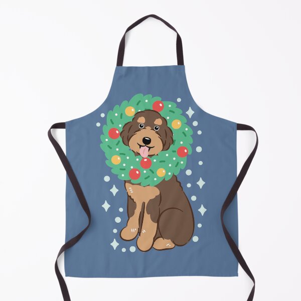 Item preview, Merry Christmas Brown Tan Aussiedoodle Aussie Doodle Dog designed and sold by Lulupainting.