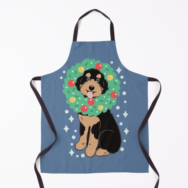 Item preview, Merry Christmas Black Tan Aussiedoodle Aussie Doodle Dog designed and sold by Lulupainting.