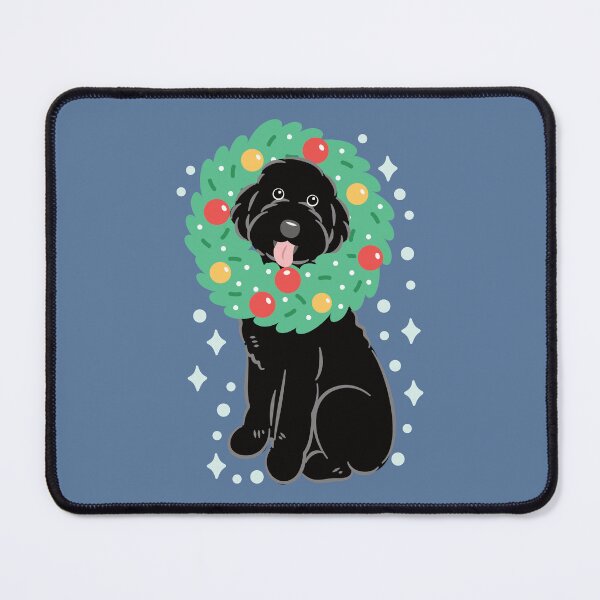 Item preview, Merry Christmas Black Aussiedoodle Aussie Doodle Dog designed and sold by Lulupainting.