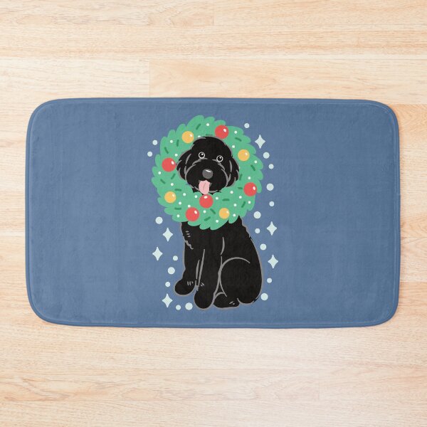 Item preview, Merry Christmas Black Aussiedoodle Aussie Doodle Dog designed and sold by Lulupainting.