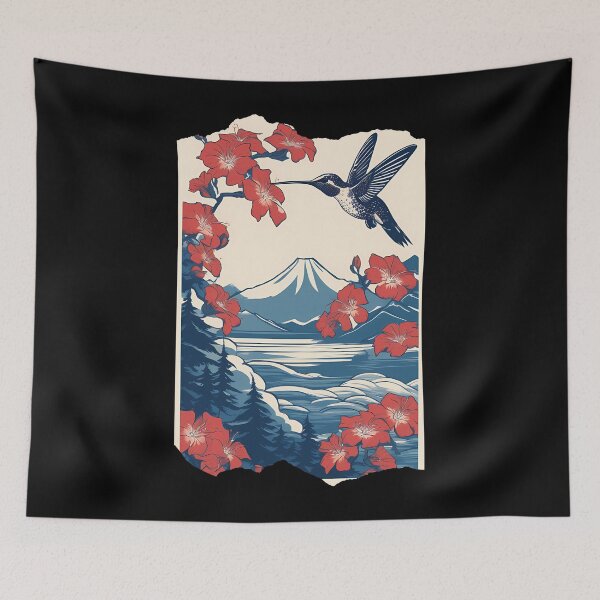 Item preview, Antique Japanese Hummingbird Print designed and sold by Mechanical-Artt.