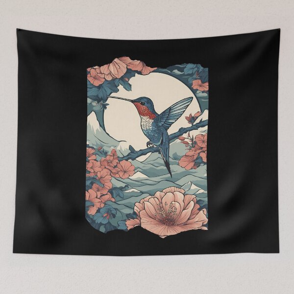 Item preview, Japanese Hummingbird in Retro Style designed and sold by Mechanical-Artt.