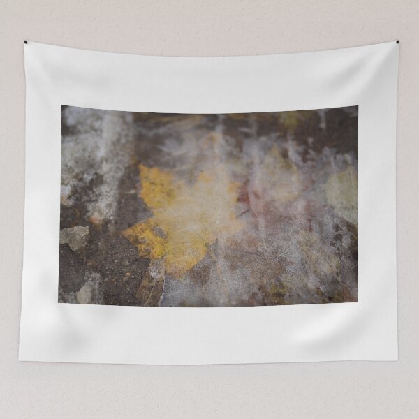 Item preview, Seasons Collide - Yellow Leaf Under the Surface of Snow designed and sold by Amanda Creamer.