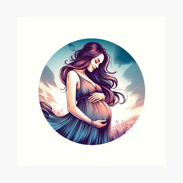 Item preview, Happy and pretty pleased pregnant woman designed and sold by posterflunz.