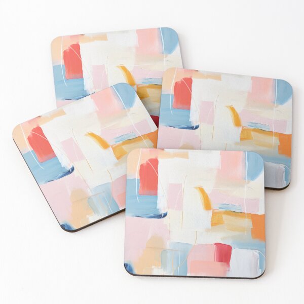 Item preview, Pastel Abstract Soft Pink and Blue Abstract Paintings designed and sold by DreamyDaisy.