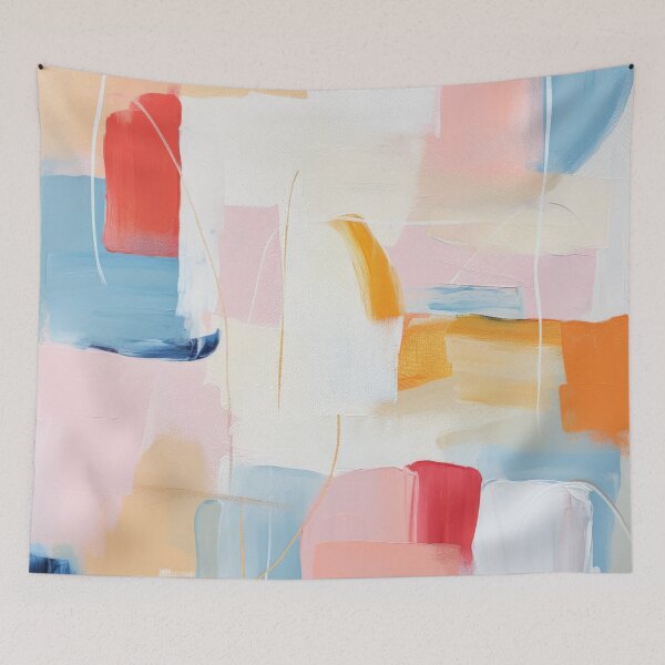 Item preview, Pastel Abstract Soft Pink and Blue Abstract Paintings designed and sold by DreamyDaisy.