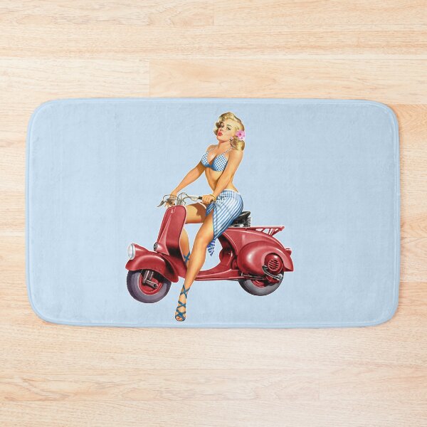 Item preview, Cute Blonde on Vintage Red Scooter designed and sold by EvTheOne.