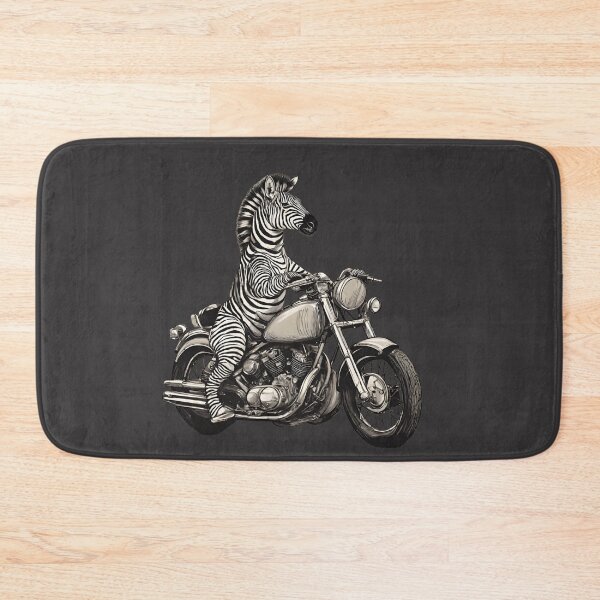 Item preview, Biker Zebra on Motorcycle (black) designed and sold by ZebraKnees.