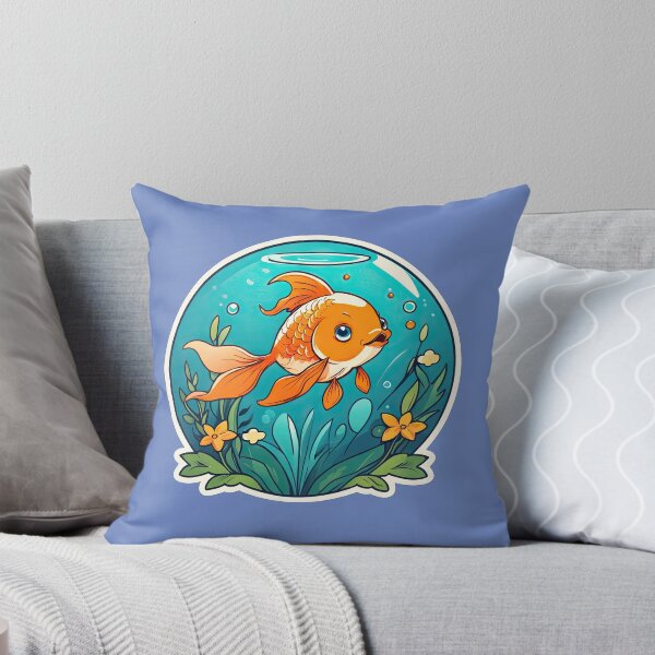 Item preview, Goldfish and Flowers in Aquarium designed and sold by Bilisik.