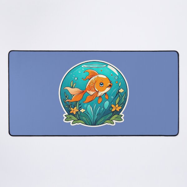 Item preview, Goldfish and Flowers in Aquarium designed and sold by Bilisik.