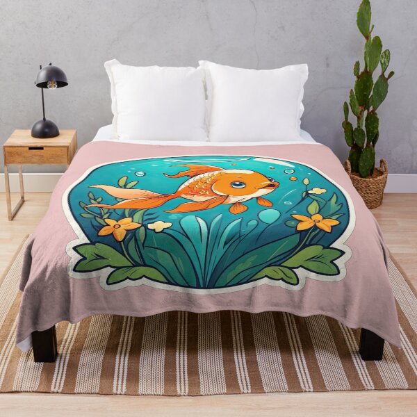 Item preview, Goldfish and Flowers in Aquarium designed and sold by Bilisik.