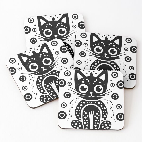 Item preview, black and white polka dot cat designed and sold by bugOnCat.