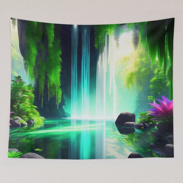 Item preview, Beautiful waterfall in the jungle designed and sold by M-Y-A-R-T-.
