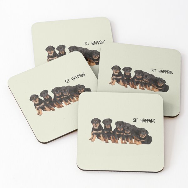 Item preview, Sit Happens For Six Rottweiler Puppies Dog Lover Quote designed and sold by taiche.