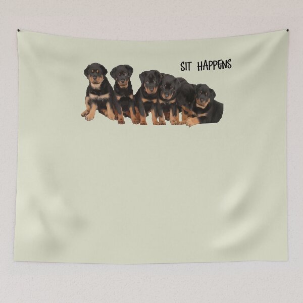 Item preview, Sit Happens For Six Rottweiler Puppies Dog Lover Quote designed and sold by taiche.