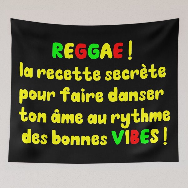 Aperçu de l'œuvre Reggae Recette des Bonnes Vibes couleur français créée et vendue par Artbellachi.