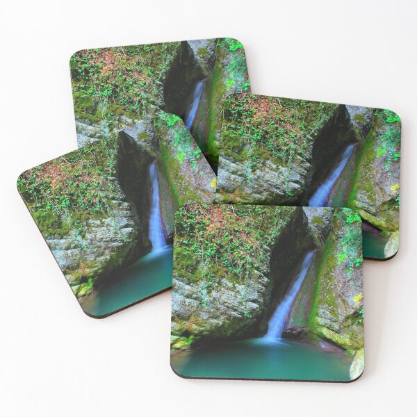 Item preview, Scene from Sibillini Mountains with Cascata del Pellegrino waterfall, basin, rocks designed and sold by Kristina Drozd.