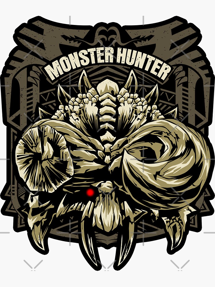 Bloodbath Diablos tribal design - Monster Hunter Sticker for Sale
