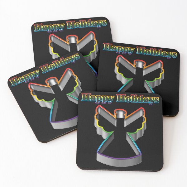 Item preview, Cookie cutter Angel LGBT Happy Holidays Rainbow Pride designed and sold by TheirChoice.
