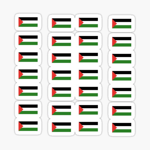 Vista previa del artículo con la obra «Banderas de Palestina mini», diseñado y vendido por PeacePlanet.