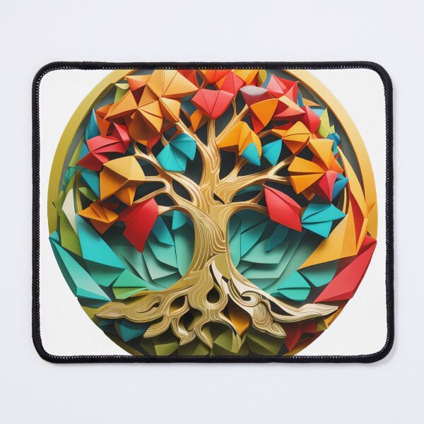 Item preview, Origami Tree Emblem Logo: Vibrant Art Meets Scientific Precision (55) designed and sold by WASjourney.