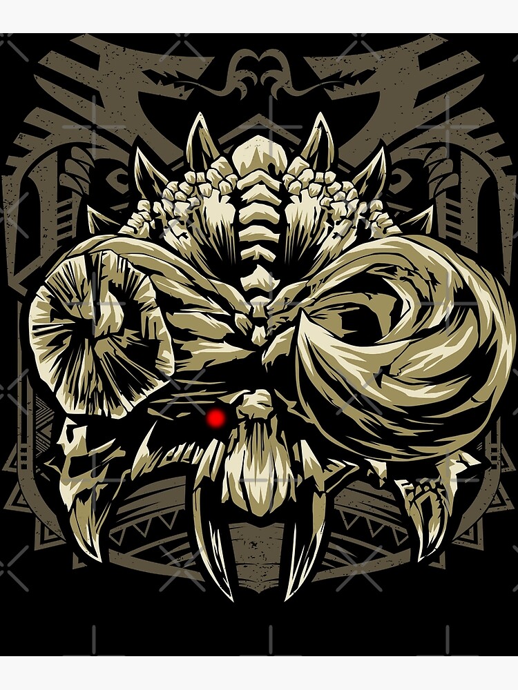 Diablos MHW Art Print By Dandeelion Redbubble   Flat,750x,075,f Pad,750x1000,f8f8f8.u9 