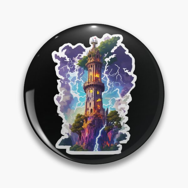 Item preview, Major Arcana The Tower - Green Landscape Tarot Card designed and sold by Pixel Waite.