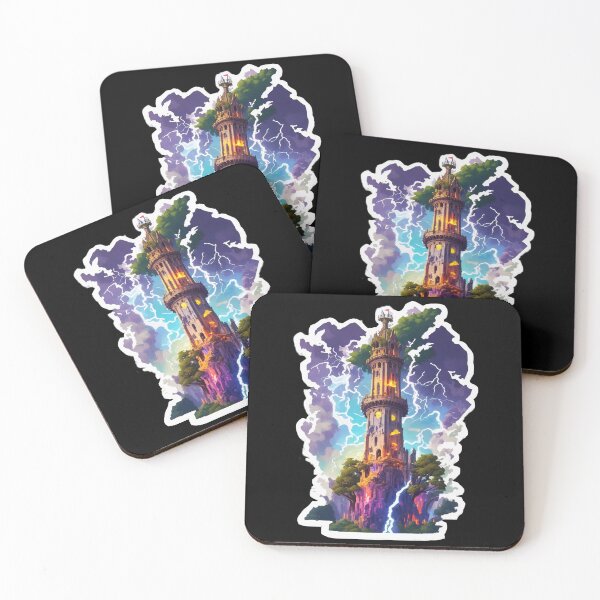 Item preview, Major Arcana The Tower - Green Landscape Tarot Card designed and sold by Pixel Waite.