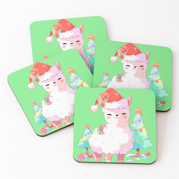 Item preview, Cute cartoon Llama wearing Santa hat, Christmas Llama, New Year Llama designed and sold by Niktarka.