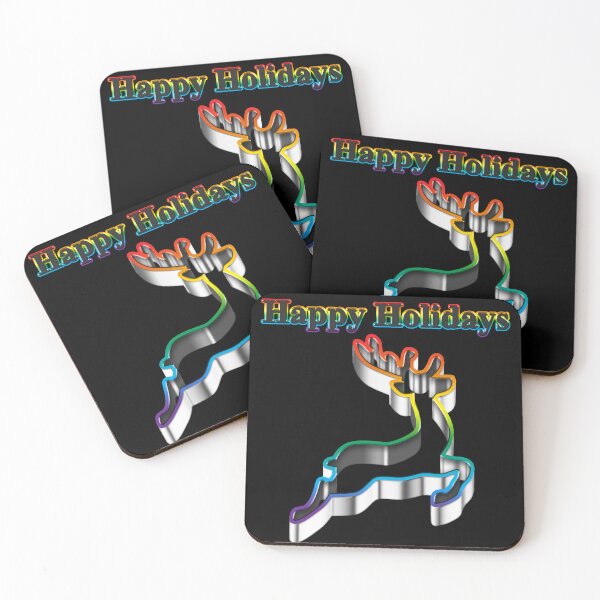 Item preview, Cookie cutter Reindeer LGBT Happy Holidays Rainbow Pride designed and sold by TheirChoice.