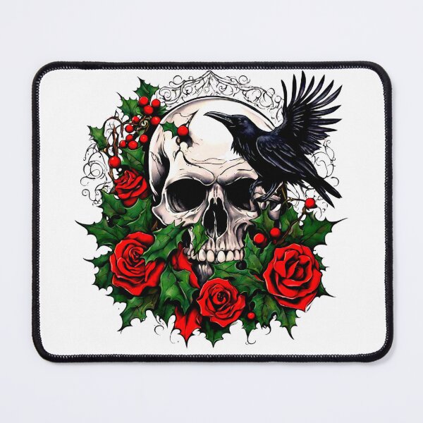 Item preview, Goth Xmas Gothic Style Raven and Skull Christmas designed and sold by CyberArtistOne.