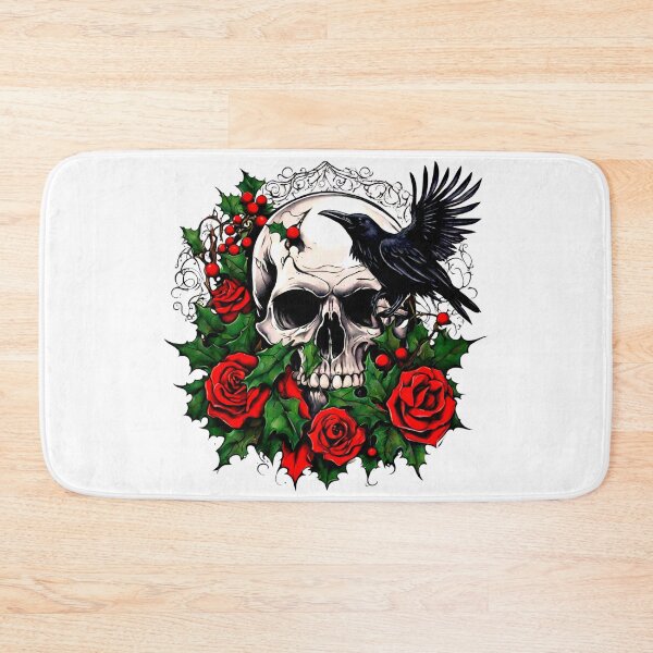 Item preview, Goth Xmas Gothic Style Raven and Skull Christmas designed and sold by CyberArtistOne.