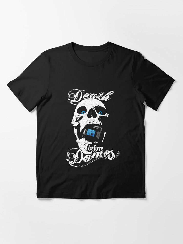 Essential T-Shirt, "Death before Domes" - Blue MX designed and sold by shipedesign